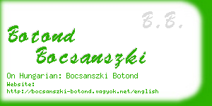 botond bocsanszki business card